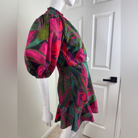 FARM RIO Midnight Leaves Mini Dress Size Small. - Picture 9 of 14